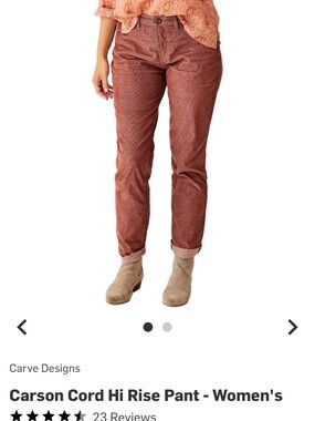 Carve Designs Carson Cord Hi-Rise Pants sz 2